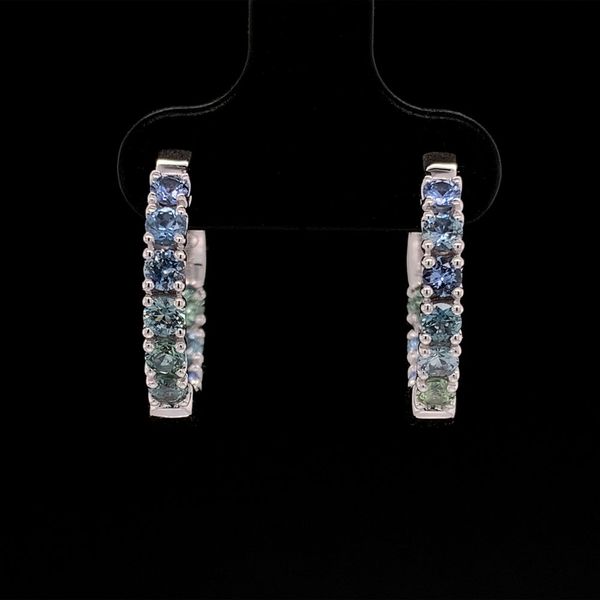 Montana and Yogo Sapphire Inside Out Small Hoop Earrings Geralds Jewelry Oak Harbor, WA