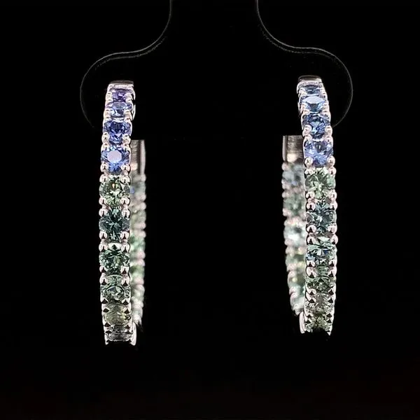Montana Sapphire Inside Out Large Hoop Earrings Geralds Jewelry Oak Harbor, WA