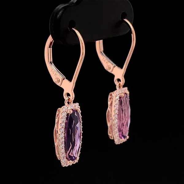 Rose Gold Amethyst And Diamond Earrings Image 3 Geralds Jewelry Oak Harbor, WA