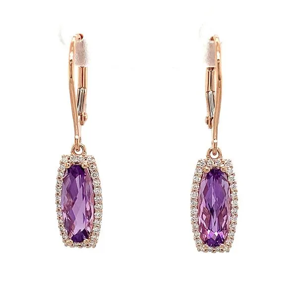 Rose Gold Amethyst And Diamond Earrings Image 4 Geralds Jewelry Oak Harbor, WA