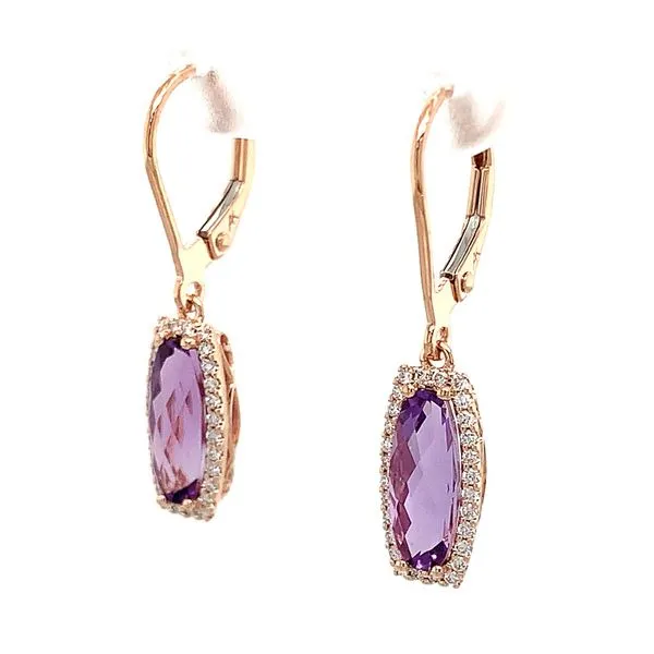 Rose Gold Amethyst And Diamond Earrings Image 5 Geralds Jewelry Oak Harbor, WA