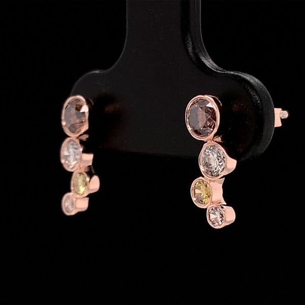 Custom Natural Fancy Colored Diamond Bubble Earrings Image 3 Geralds Jewelry Oak Harbor, WA