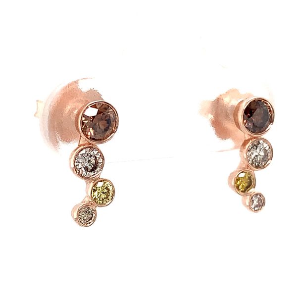 Custom Natural Fancy Colored Diamond Bubble Earrings Image 5 Geralds Jewelry Oak Harbor, WA