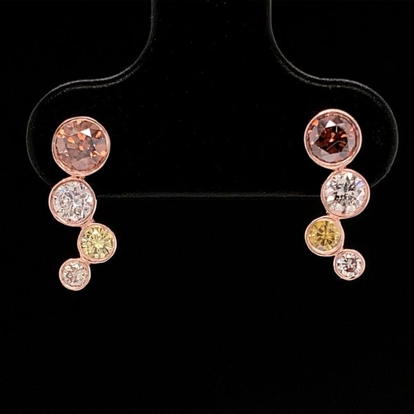 Custom Natural Fancy Colored Diamond Bubble Earrings Geralds Jewelry Oak Harbor, WA