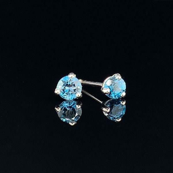 Natural London Blue Topaz Stud Earrings, .41Ct Total Weight Geralds Jewelry Oak Harbor, WA
