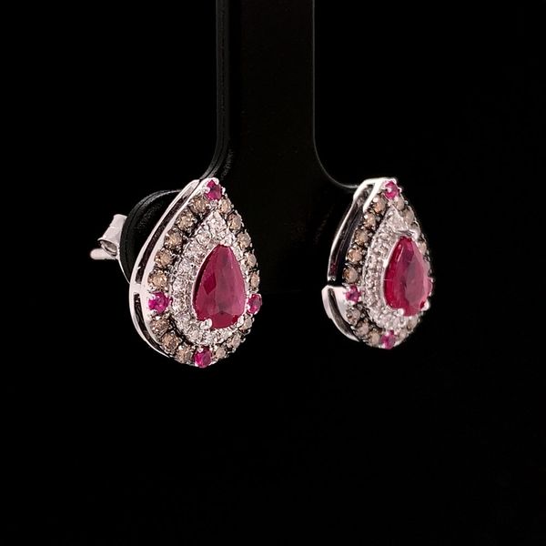 Ruby And Diamond Earrings Image 3 Geralds Jewelry Oak Harbor, WA