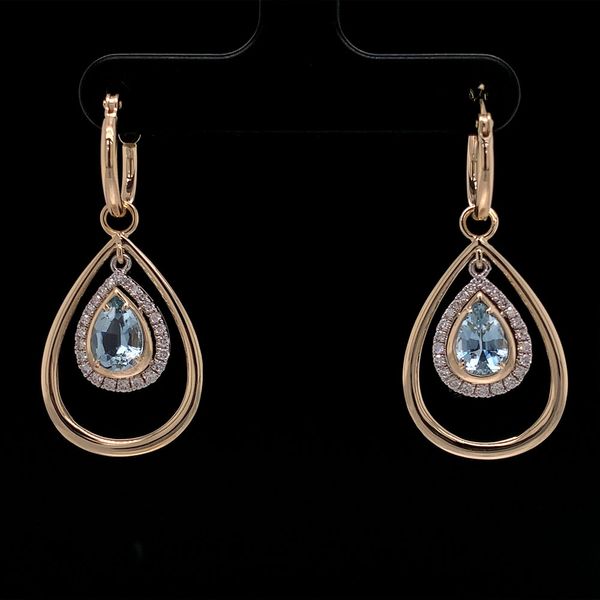 Aquamarine and Diamond Dangle Earrings Geralds Jewelry Oak Harbor, WA