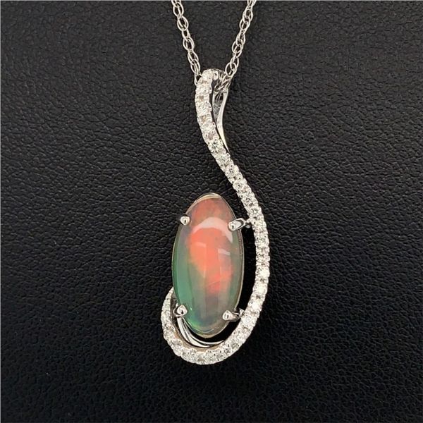 Ethiopian Opal And Diamond Pendant Geralds Jewelry Oak Harbor, WA