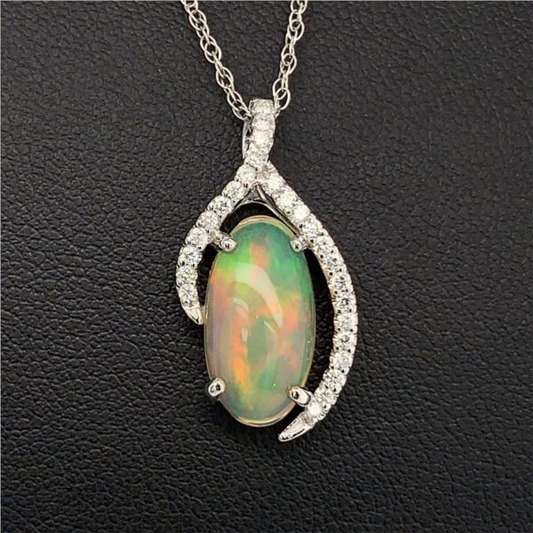 Ethiopian Opal And Diamond Pendant Geralds Jewelry Oak Harbor, WA