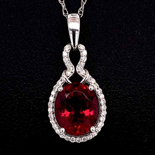 Rubellite Tourmaline and Diamond Pendant Geralds Jewelry Oak Harbor, WA