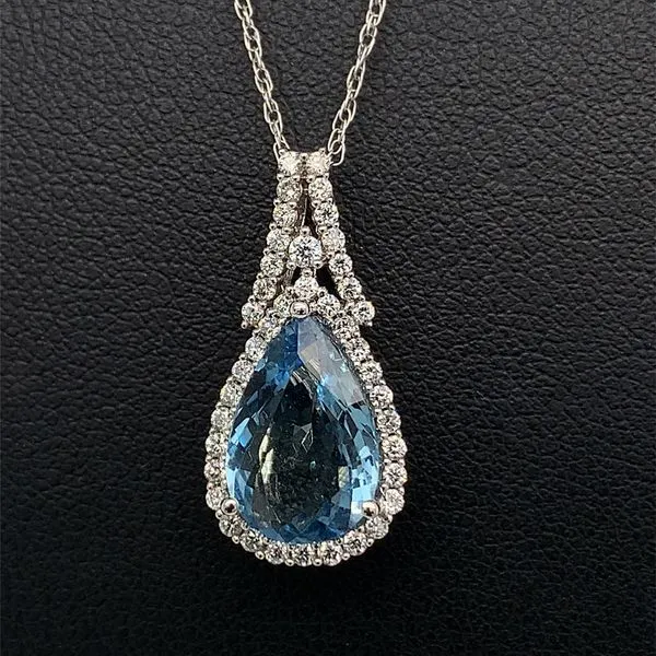 Aquamarine and Diamond Pendant Geralds Jewelry Oak Harbor, WA