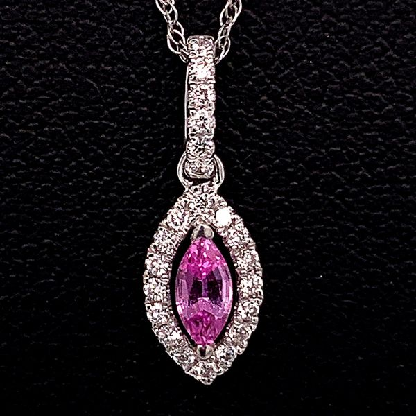 Pink Sapphire and Diamond Pendant Geralds Jewelry Oak Harbor, WA