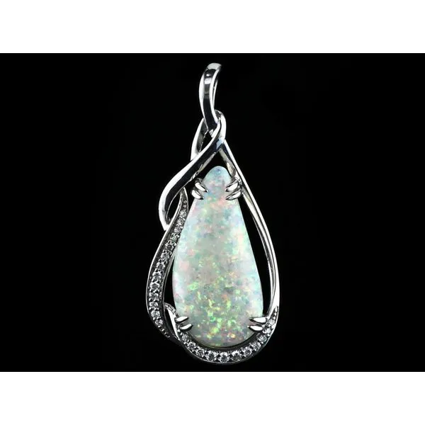 Australian Opal and Diamond Pendant Geralds Jewelry Oak Harbor, WA