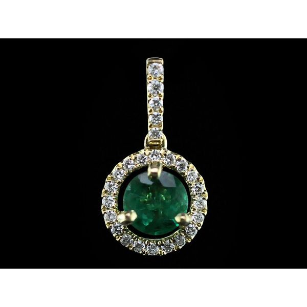 Emerald and Diamond Halo Pendant Geralds Jewelry Oak Harbor, WA
