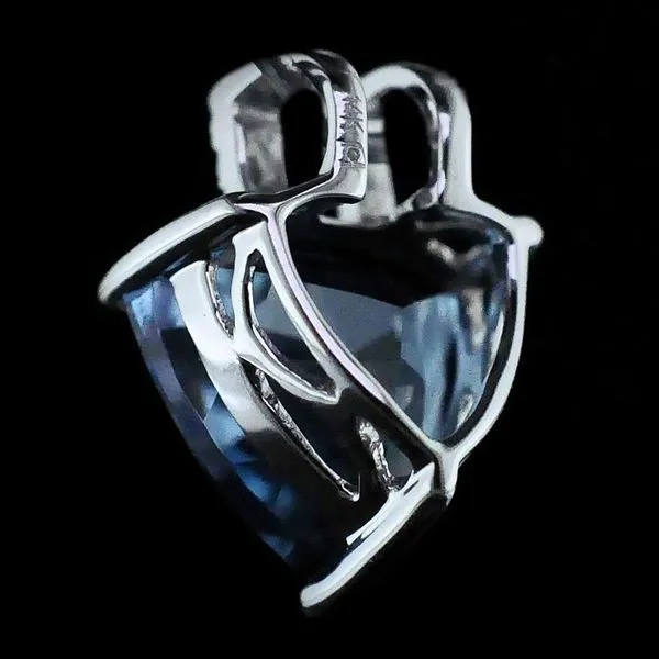 London Blue Topaz and Diamond Pendant Image 2 Geralds Jewelry Oak Harbor, WA