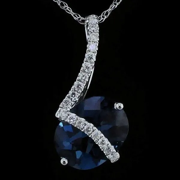 London Blue Topaz and Diamond Pendant Geralds Jewelry Oak Harbor, WA