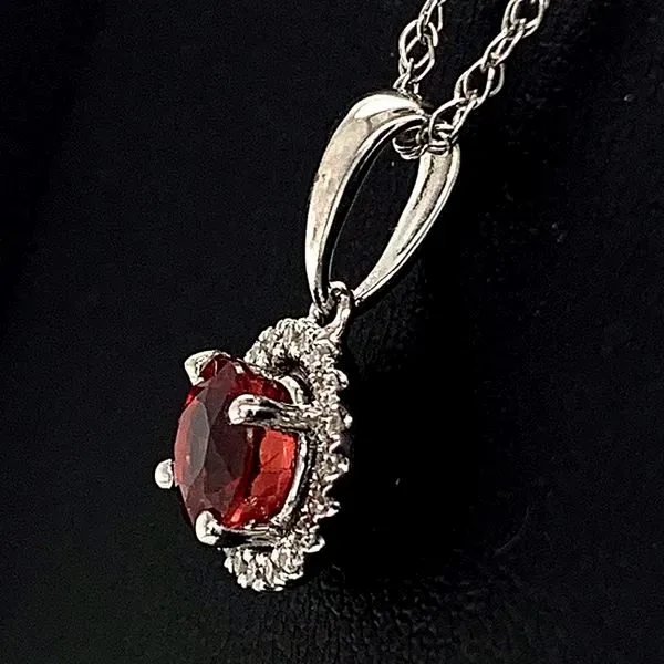 18K, Fire Ruby and Diamond Pendant Image 2 Geralds Jewelry Oak Harbor, WA