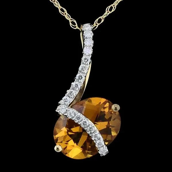 Citrine and Diamond Pendant Geralds Jewelry Oak Harbor, WA