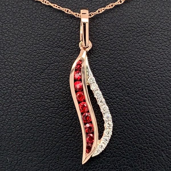 Fire Ruby and Diamond Pendant Geralds Jewelry Oak Harbor, WA