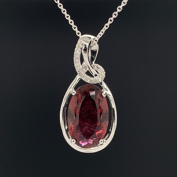 Pink Tourmaline and Diamond Pendant Geralds Jewelry Oak Harbor, WA