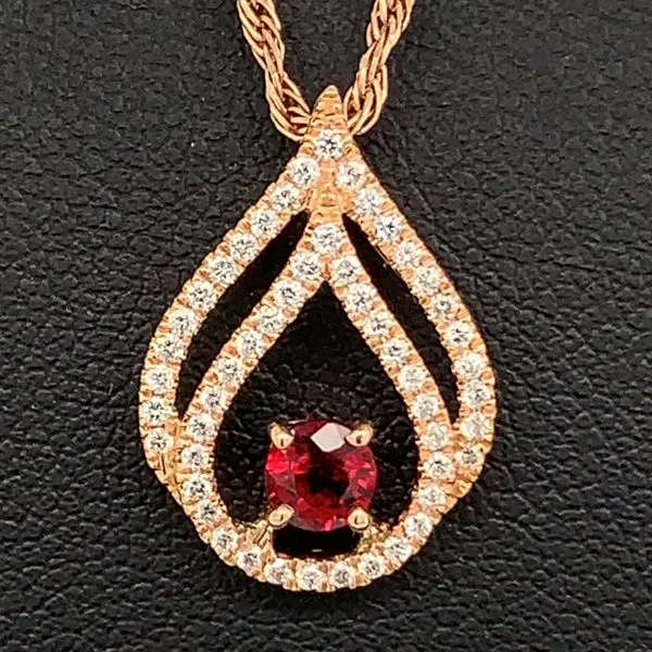 Fire Ruby and Diamond Pendant Geralds Jewelry Oak Harbor, WA