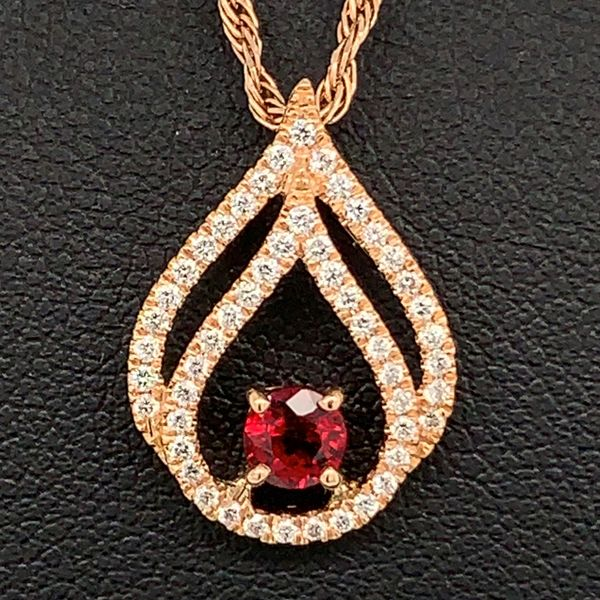 Fire Ruby and Diamond Pendant Geralds Jewelry Oak Harbor, WA