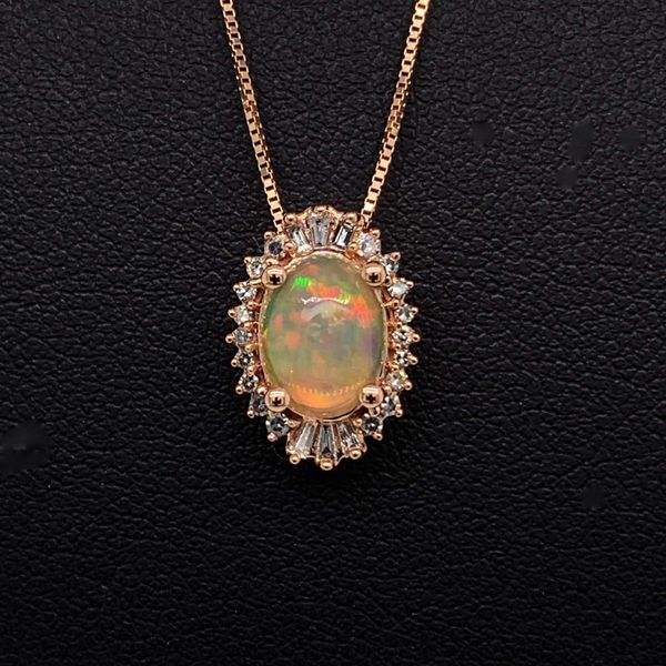 Eithiopian Opal And Diamond Pendant Geralds Jewelry Oak Harbor, WA