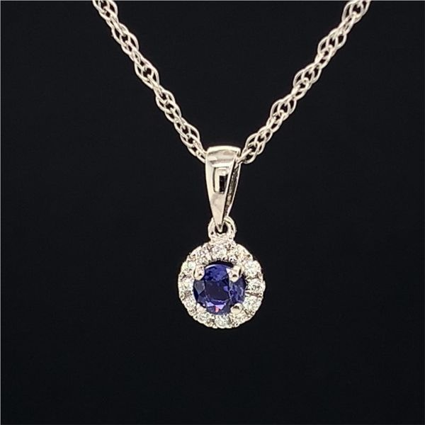 .13ct. Purple Sapphire and Diamond Halo Pendant Image 2 Geralds Jewelry Oak Harbor, WA
