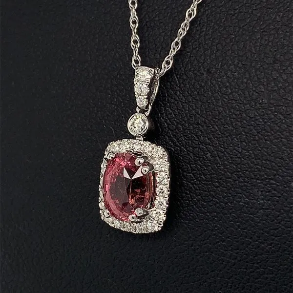 2.00Ct Oval Cut Natural Padparadscha Sapphire Pendant Image 2 Geralds Jewelry Oak Harbor, WA