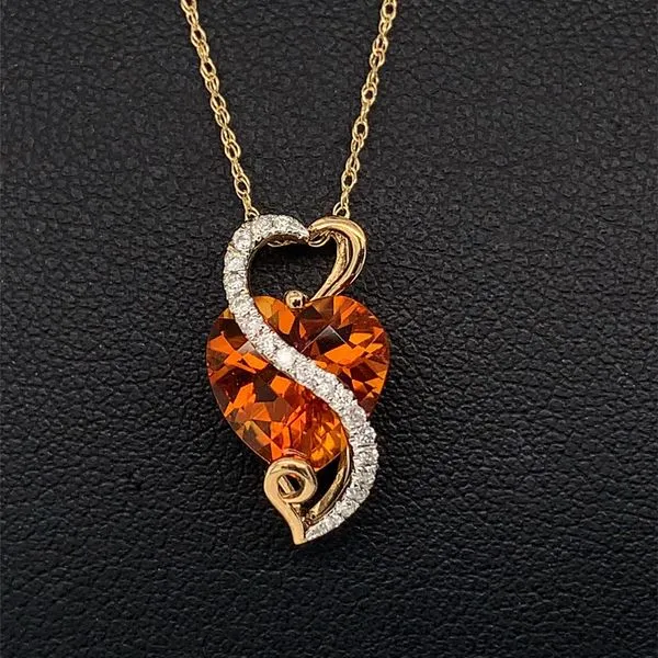 Heart Shape Citrine And Diamond Pendant Geralds Jewelry Oak Harbor, WA