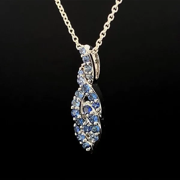 Twisted Style Sapphire Pendant Image 2 Geralds Jewelry Oak Harbor, WA