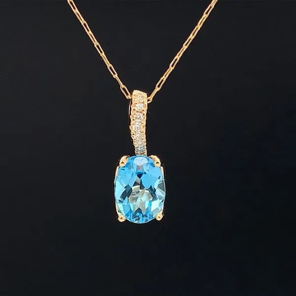 Blue Topaz And Diamond Pendant Geralds Jewelry Oak Harbor, WA