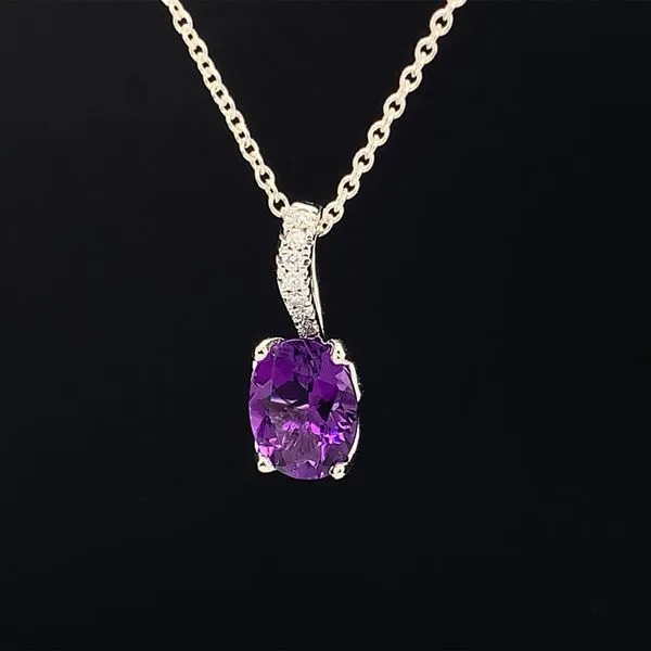 Amethyst And Diamond Pendant Image 2 Geralds Jewelry Oak Harbor, WA
