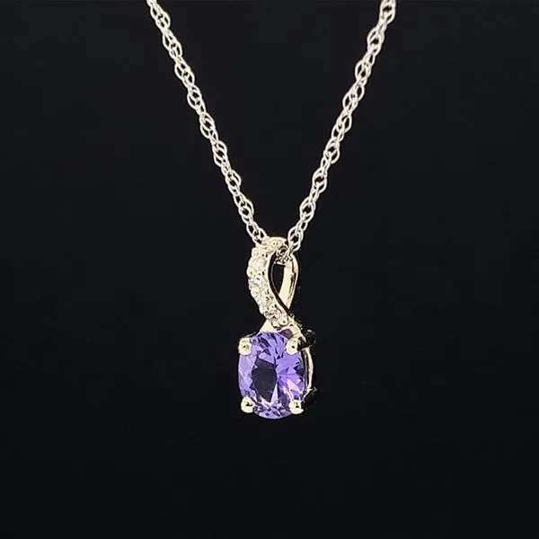Petite Purple Sapphire And Diamond Pendant Image 2 Geralds Jewelry Oak Harbor, WA