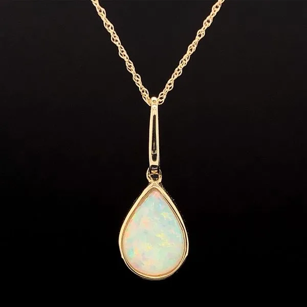 Pear Shape Australian Opal Pendant Geralds Jewelry Oak Harbor, WA