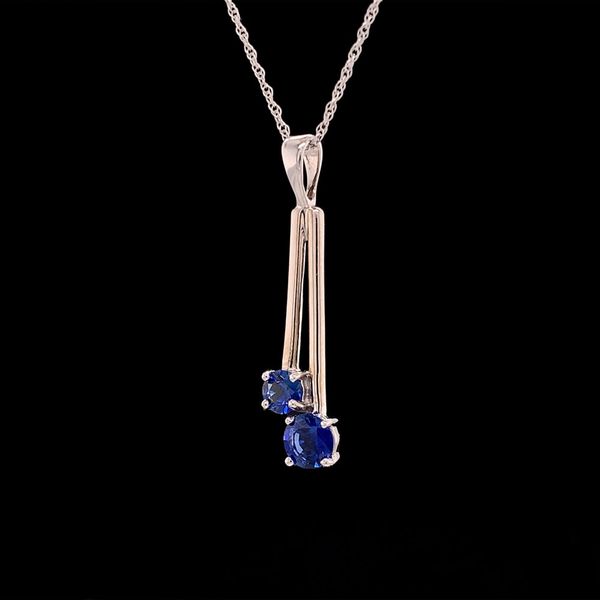 Two Stone Sapphire Pendant Image 2 Geralds Jewelry Oak Harbor, WA