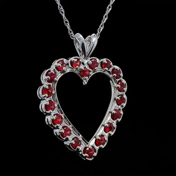 Fire Ruby Heart Shaped Pendant Image 2 Geralds Jewelry Oak Harbor, WA