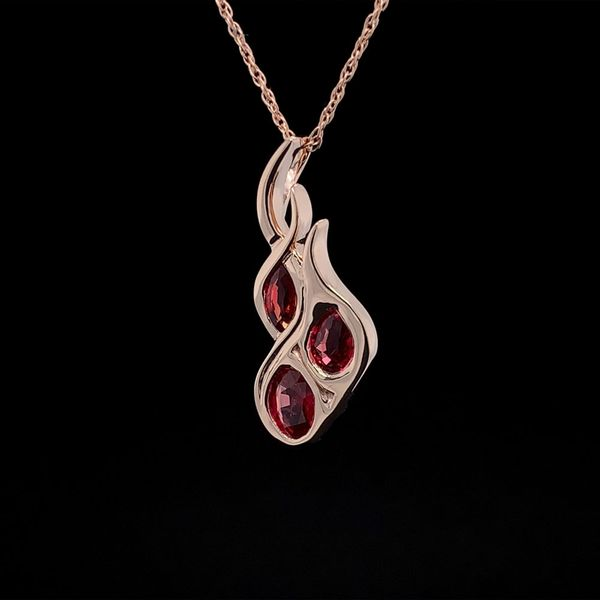 Custom Made Fire Ruby Flame Pendant  in Rose Gold Image 2 Geralds Jewelry Oak Harbor, WA