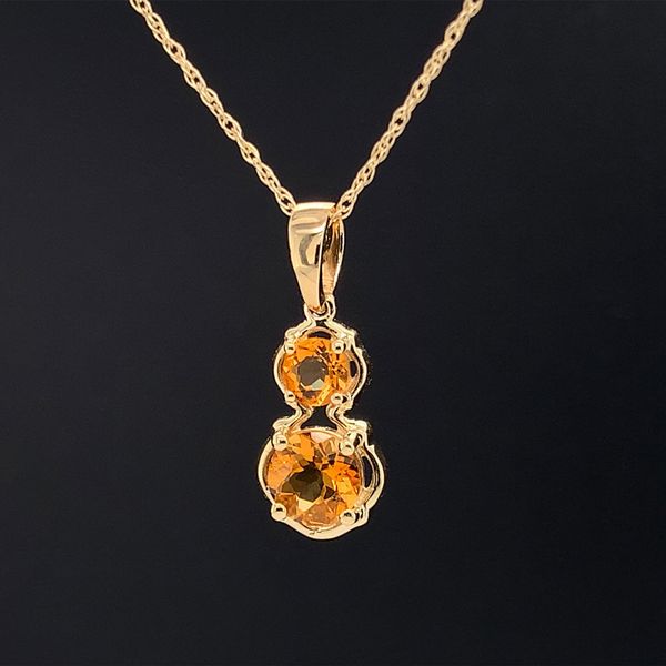 Citrine 2 Stone Pendant in Yellow Gold Image 2 Geralds Jewelry Oak Harbor, WA