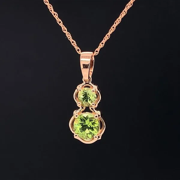 Peridot 2 Stone Pendant in Rose Gold Image 2 Geralds Jewelry Oak Harbor, WA