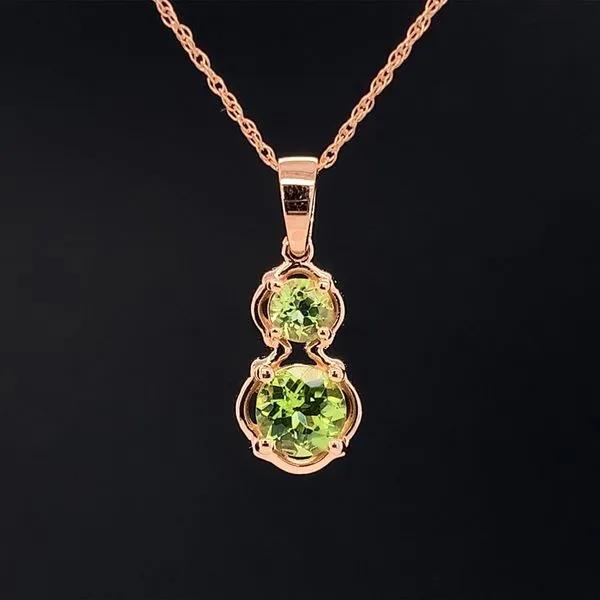 Peridot 2 Stone Pendant in Rose Gold Geralds Jewelry Oak Harbor, WA