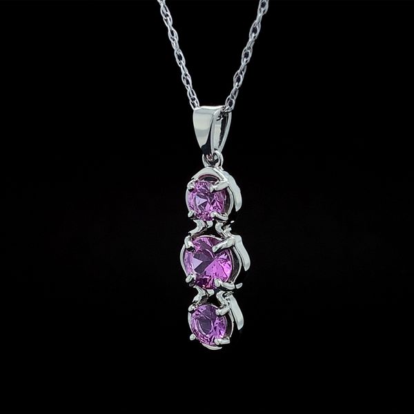 Pink Sapphire 3 Stone Pendant Image 2 Geralds Jewelry Oak Harbor, WA