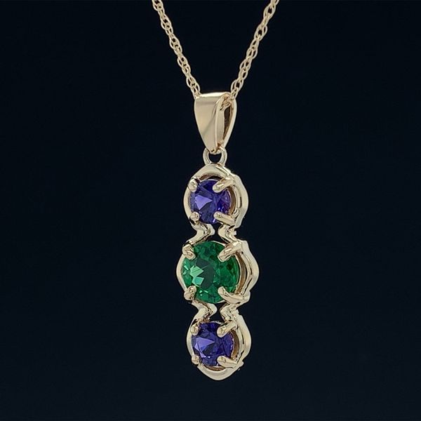 Tanzanite and Pink Sapphire 3 Stone Pendant Image 2 Geralds Jewelry Oak Harbor, WA
