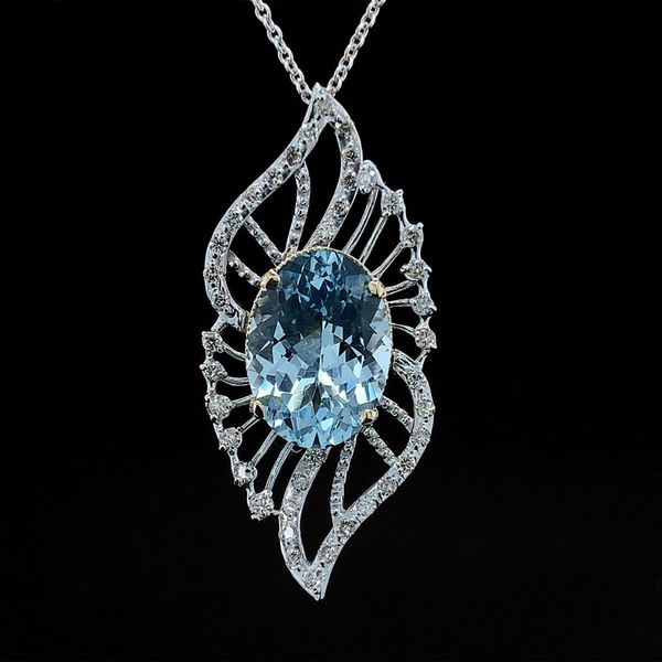 Oval Aquamrine And Diamond Slider Pendant Geralds Jewelry Oak Harbor, WA