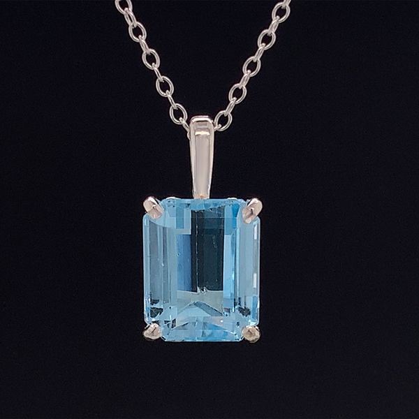 4.35ct Swiss Blue Topaz Solitaire Pendant Geralds Jewelry Oak Harbor, WA