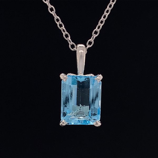 3.11Ct Swiss Blue Topaz Solitaire Pendant Geralds Jewelry Oak Harbor, WA