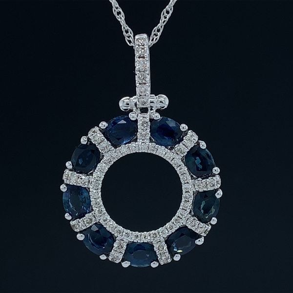 Sapphire And Diamond Circle Pendant Geralds Jewelry Oak Harbor, WA