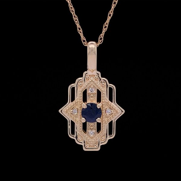 Art Deco Style Sapphire and Diamond Pendant Geralds Jewelry Oak Harbor, WA