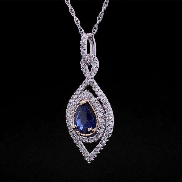 Elegant Sapphire And Diamond Pendant Image 2 Geralds Jewelry Oak Harbor, WA