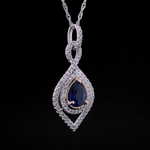 Elegant Sapphire And Diamond Pendant Image 3 Geralds Jewelry Oak Harbor, WA